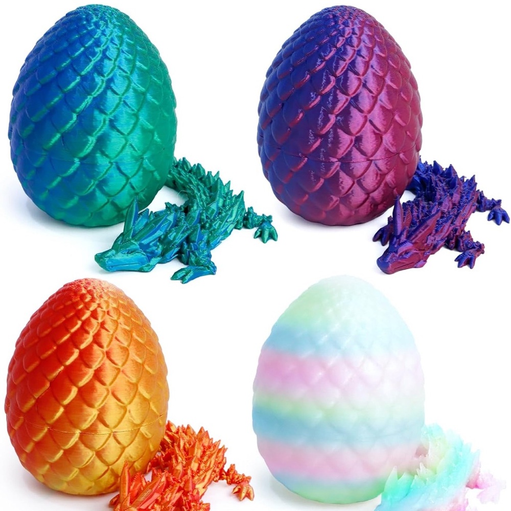 4 Pack 3D Printed Dragon Egg Small